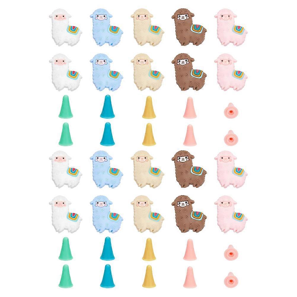 Silicone Knitting Needle Protector Cone Shaped Colorful Needle Stopper For DIY Crafts And Embroidery 40Pcs