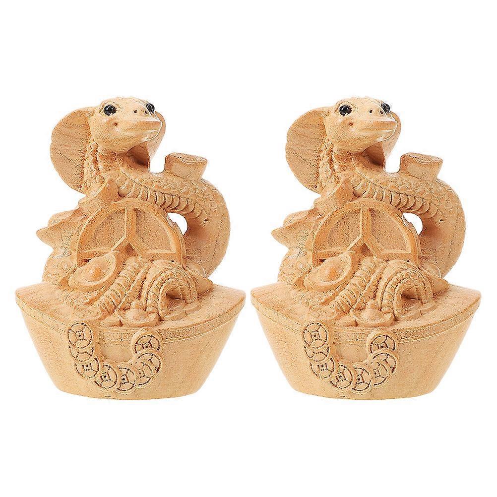 Hand Carved Wood Snake Figurines   Symbol of Intelligence & Prosperity   Miniature Statues for Home and Office Decoration
