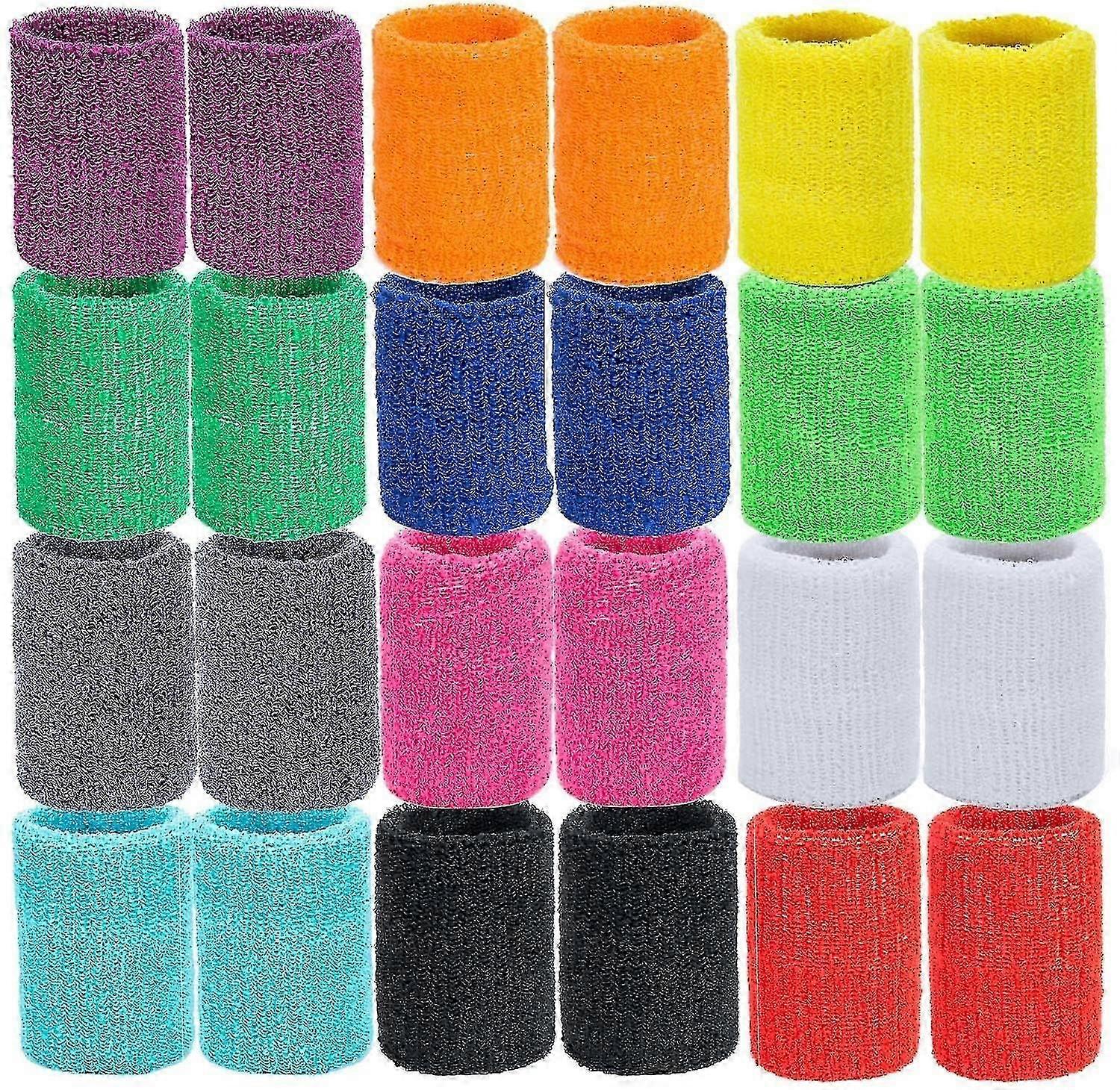 24 Pack Βαμβακερά Sweatbands για Άνδρες - Απορροφητικά Αθλητικά Βραχιολάκια για Προπόνηση &; Φυσική Κατάσταση