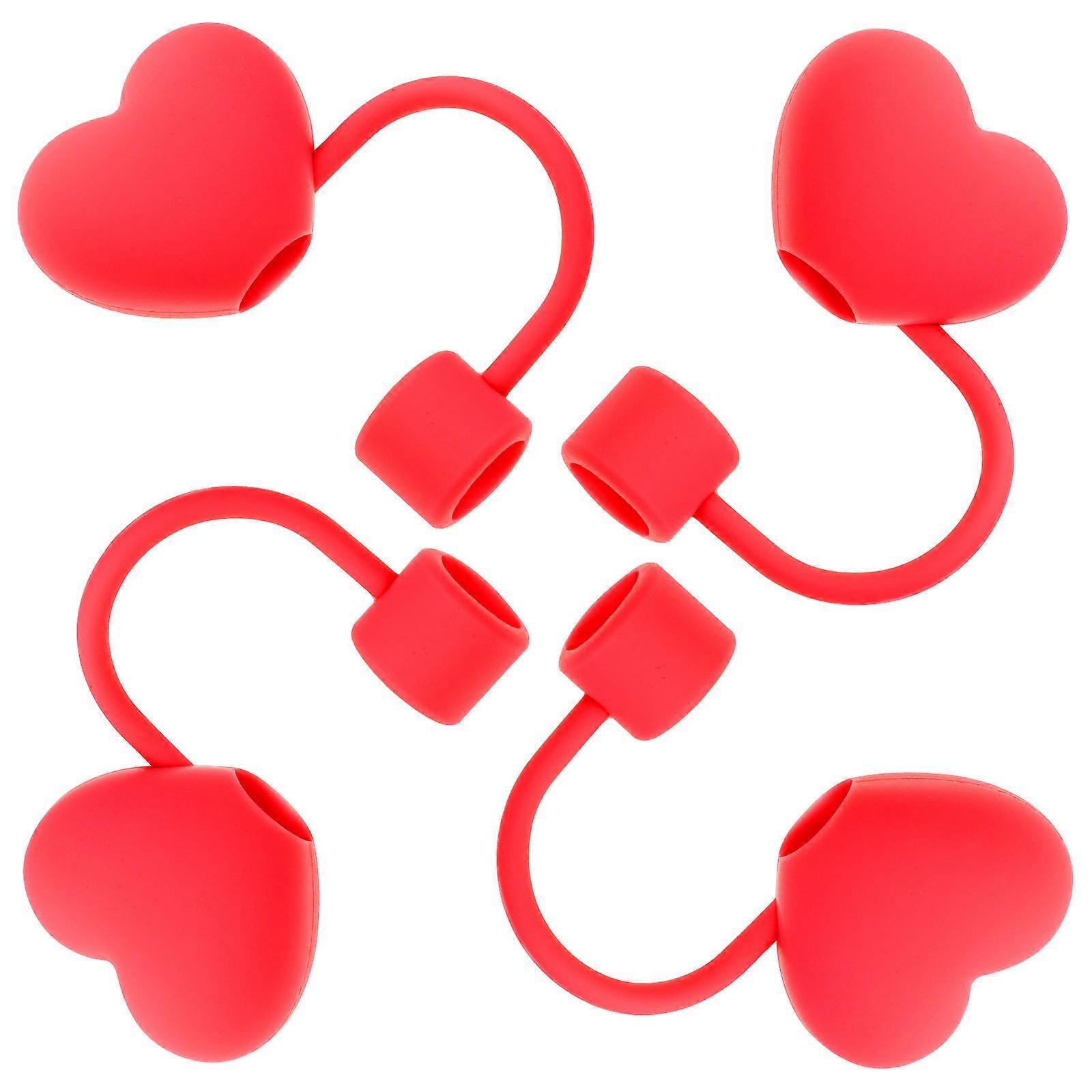 Heart Shaped Caps for Daily Use 4Pcs Cute End Plugs