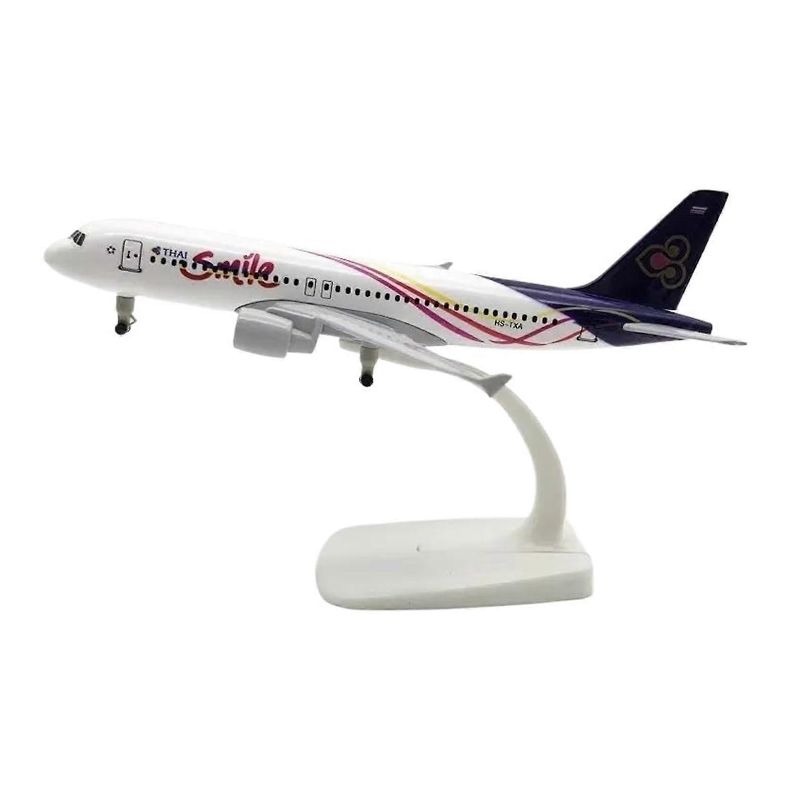 Thai A320 Airbus 1:400 Scale DieCast Aircraft Model with Stand, Scene Collection Display Ornament, Hobby Toy Miniature Model