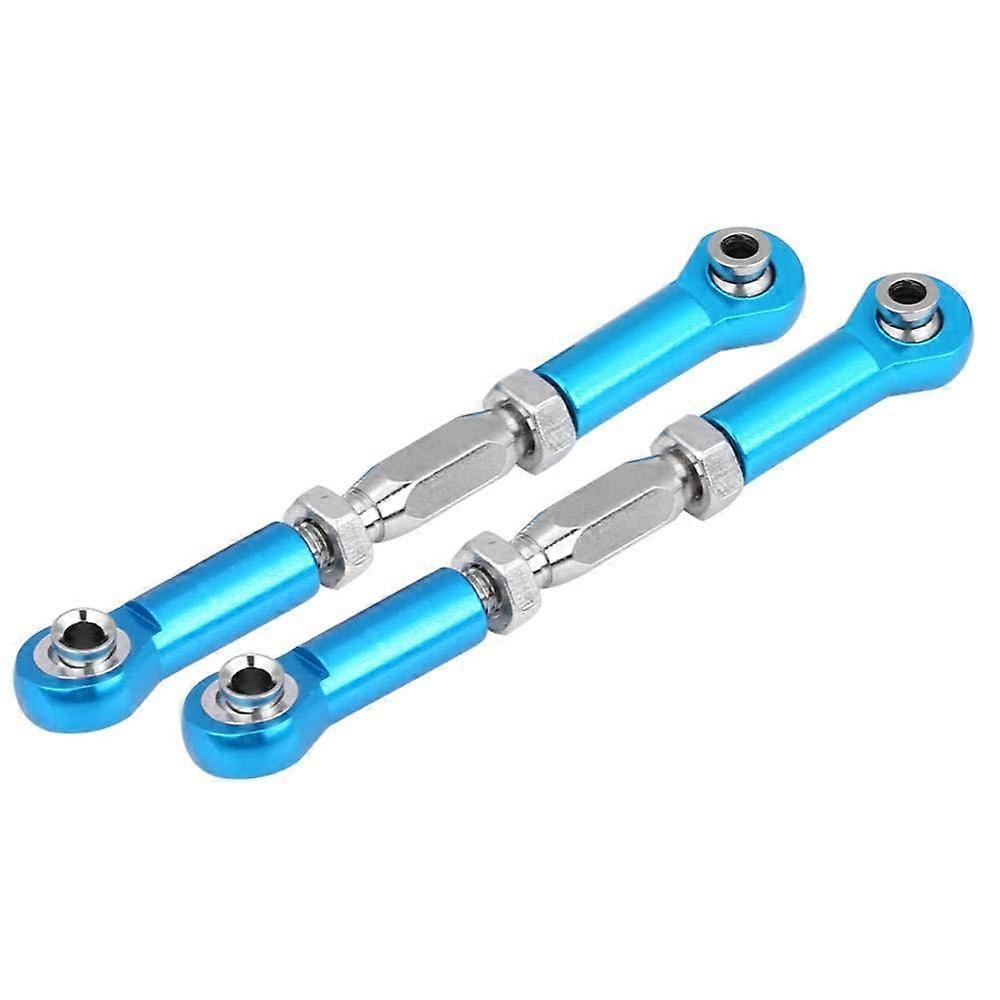 2 x RC Handlebars, Front/Rear Steering Link Servo Link Pull Rod For RC Car (Blue) Universal Fit