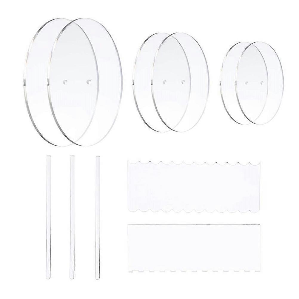 Baking Tools Round Cake Discs For Home Users Transparent 30x30cm Decorating 11 Pcs