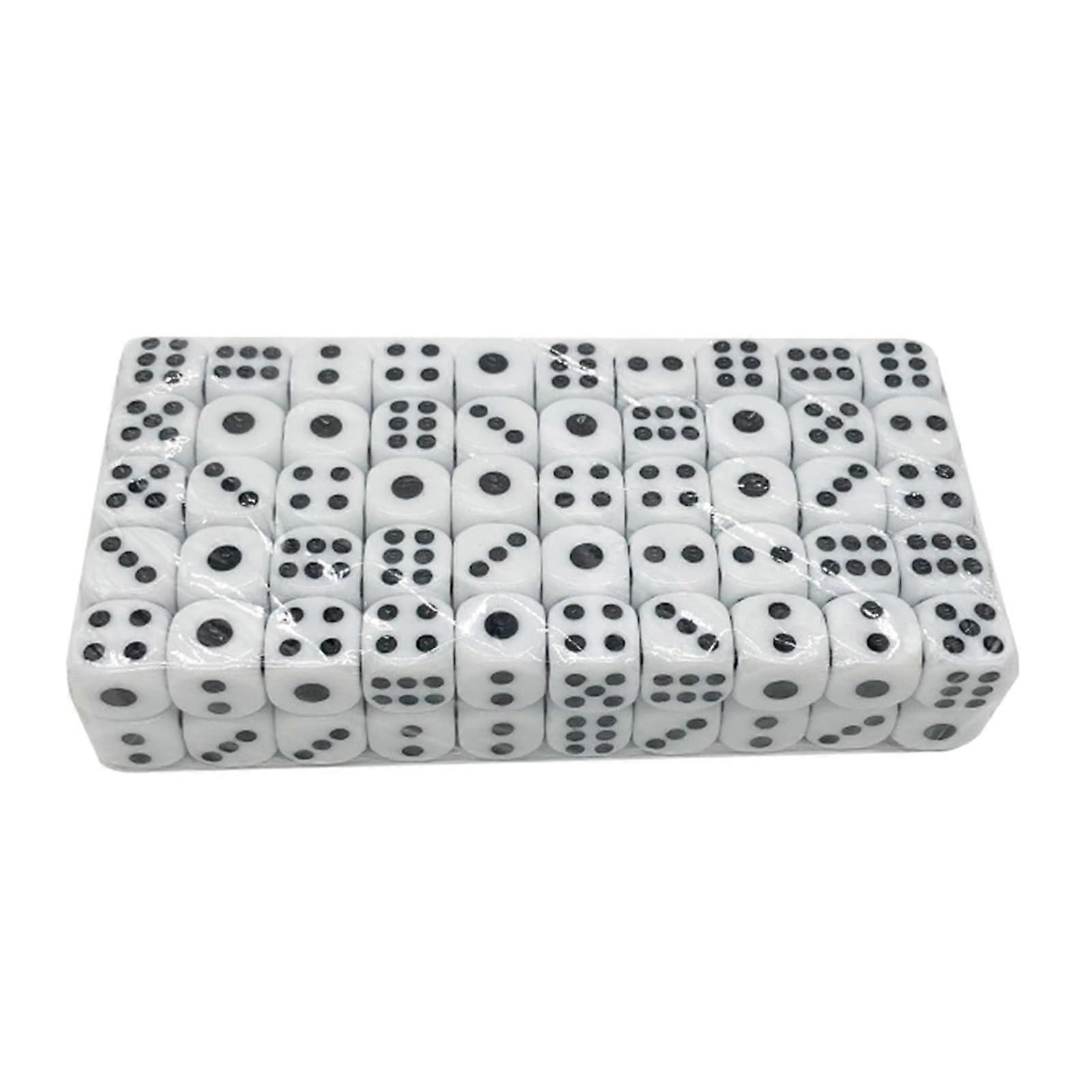 100pcs Acrylic 6Sided Round Corner MultiSided Table Game Dice Math Counting Teaching Tool Mahjong Accessories