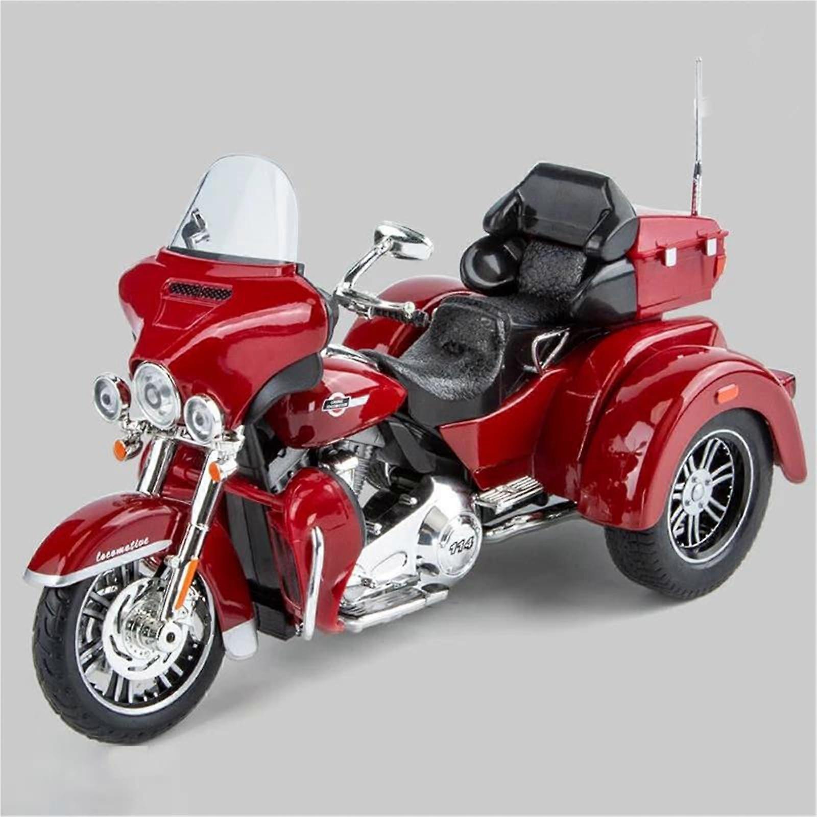 Harley Tri Glide CVO 2021 1:9 Scale Alloy Die-Cast Motorcycle Model With Sound And Light Offroad Toy Red