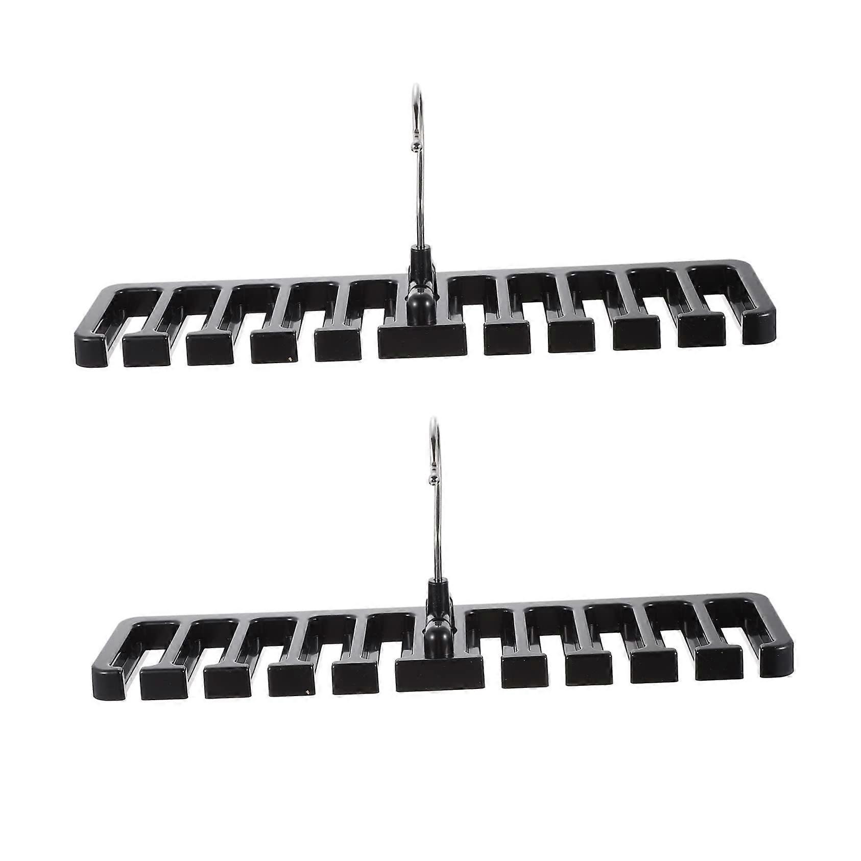 2-Piece Belt and Tie Organizer, Durable Black Storage Solution for Scarves and Belts, Space-Saving Closet Accessory
