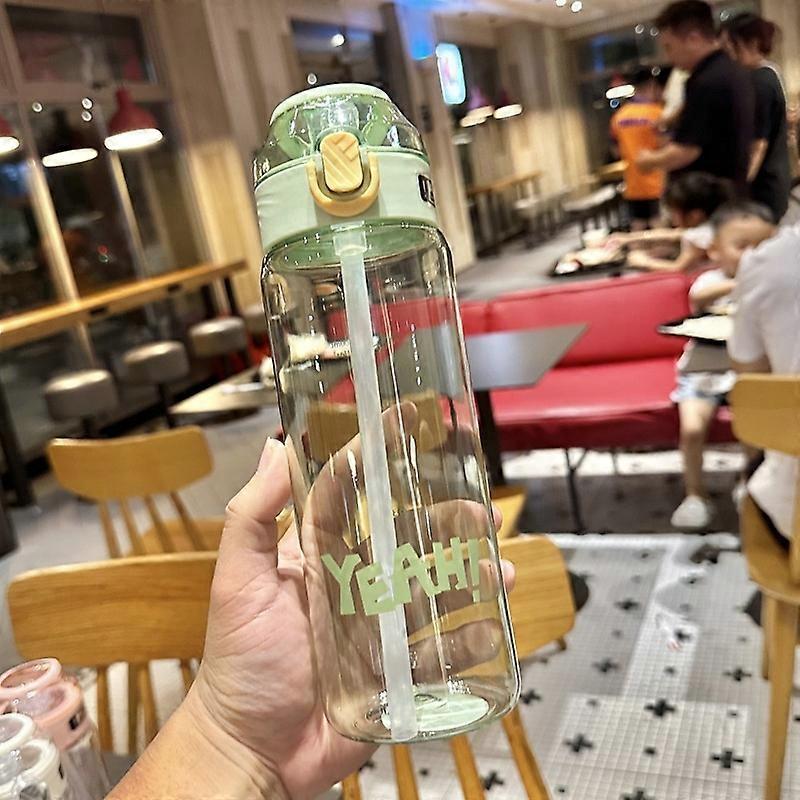 Portable Large Capacity Plastic Cups 800ml Green