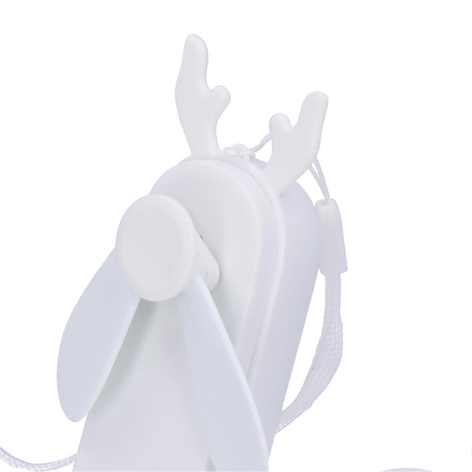 Handheld Fan Chargeable Portable Foldable Mini Cooling Device with Emergency FlashlightWhite