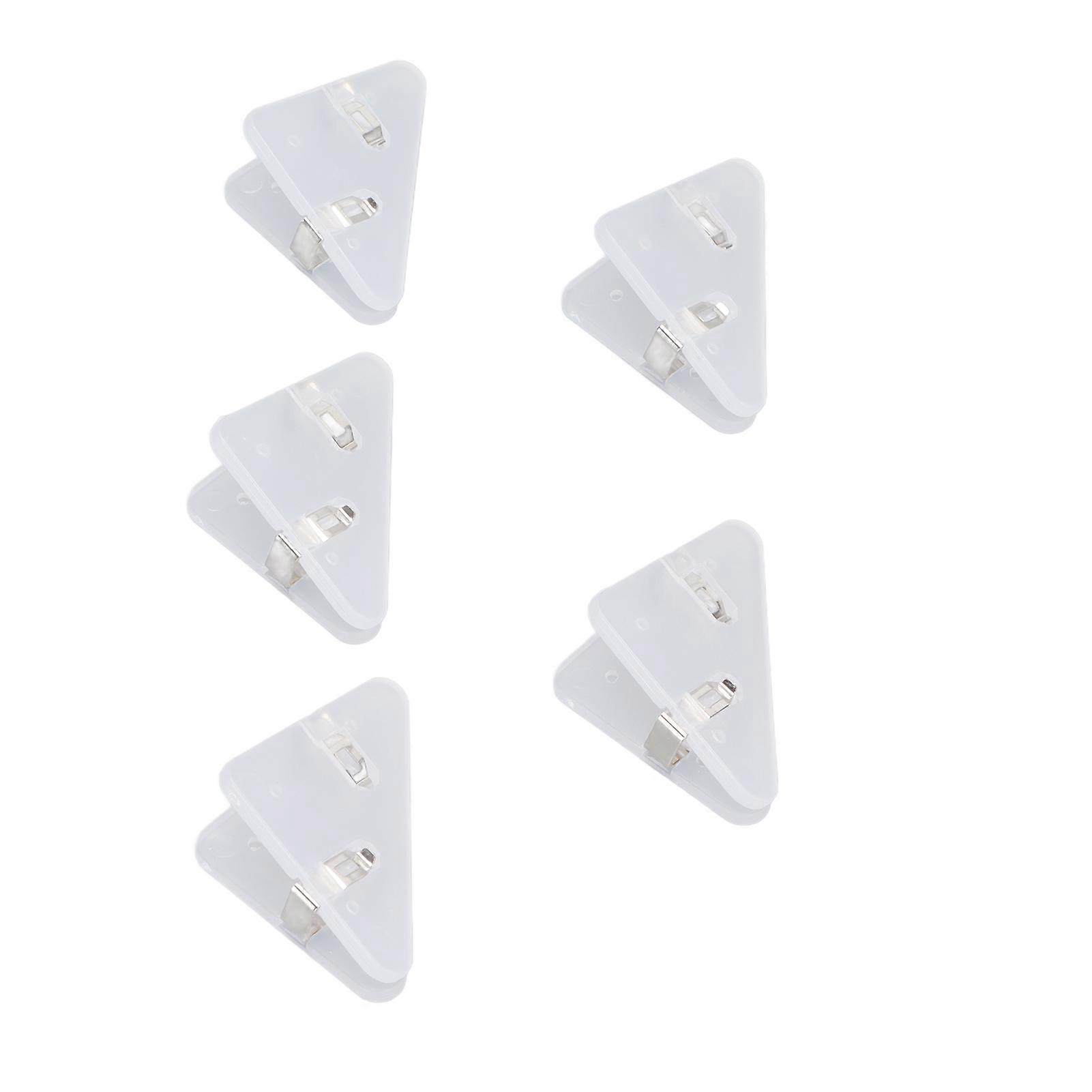 5pcs Paper Clips Triangular Portable Durable Fixing Tool for Test Paper Notes DocumentsTransparent