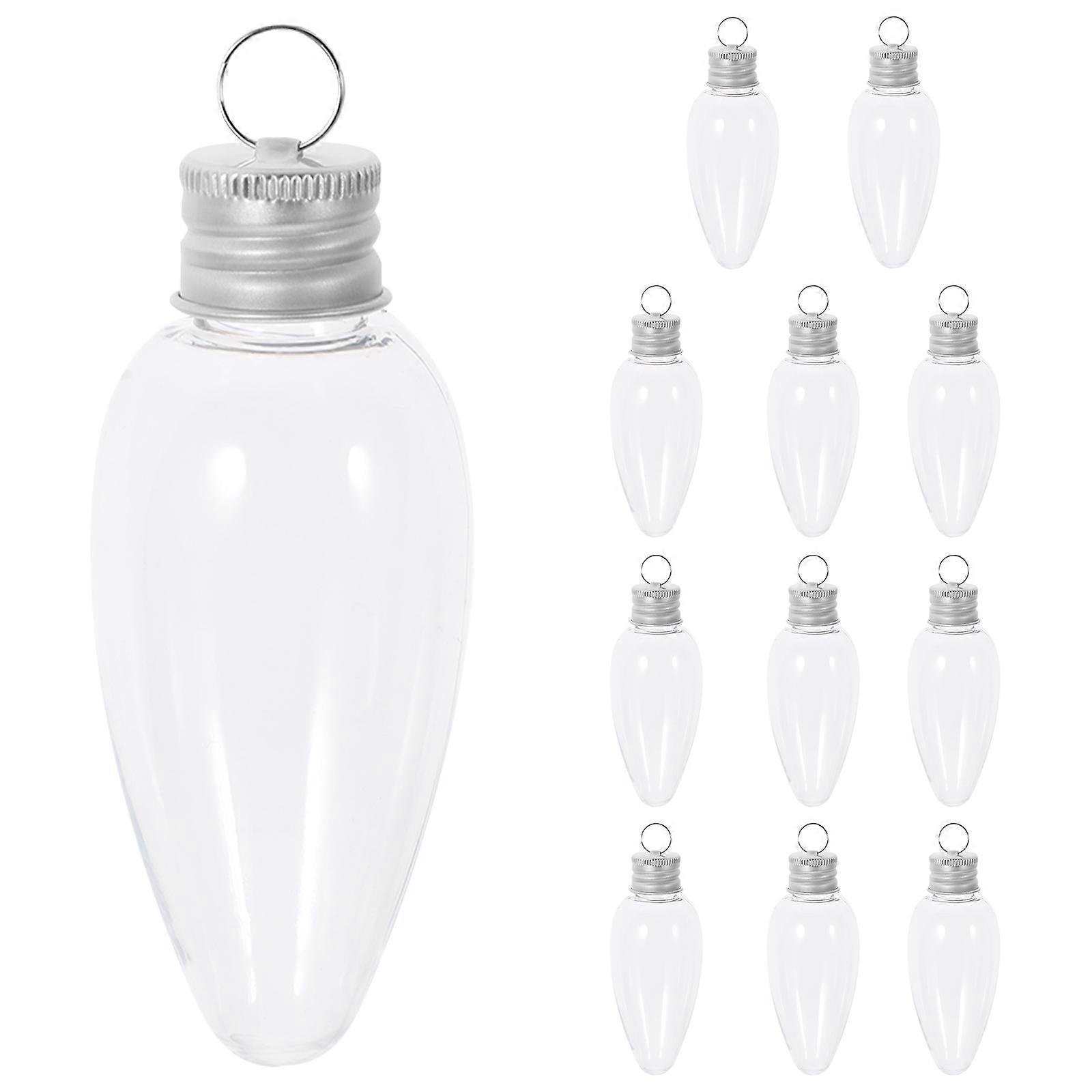 12pcs Bulb Shaped Candy Containers for Christmas Decorations, Fillable Bottles for Party Favors and Hanging Ornaments