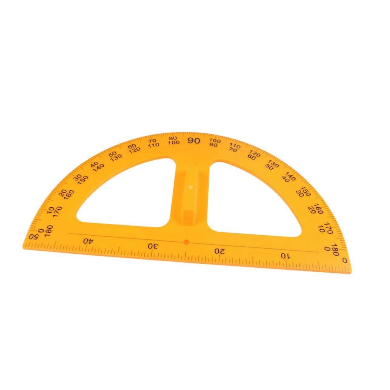 School Stationery Tool Geometry Ruler Protractor Yellow For Students Classroom Use