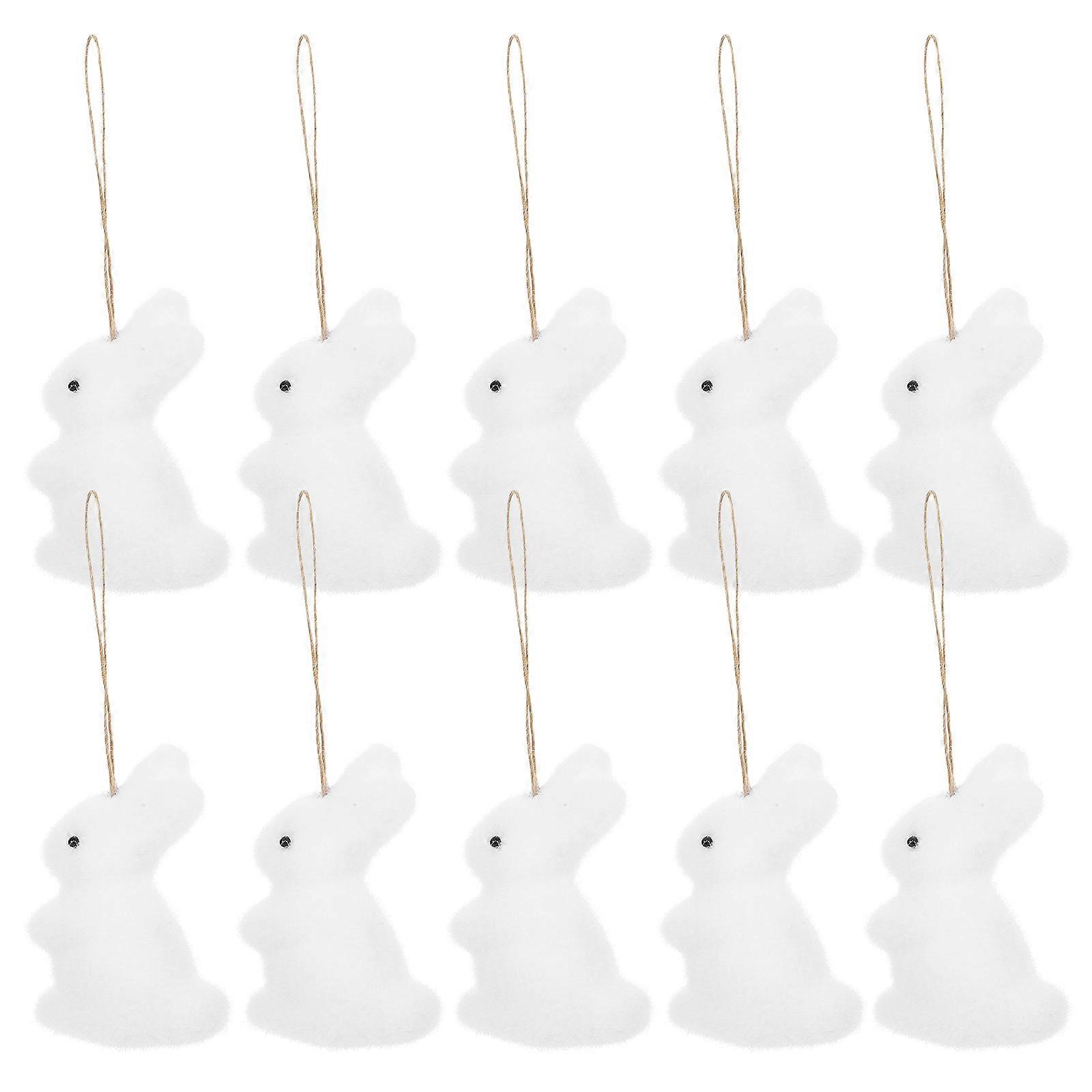 Rabbit Decorations Easter Celebration Bunny Shaped Foam Hemp Rope Craftsmanship Easy Installation 12Pcs