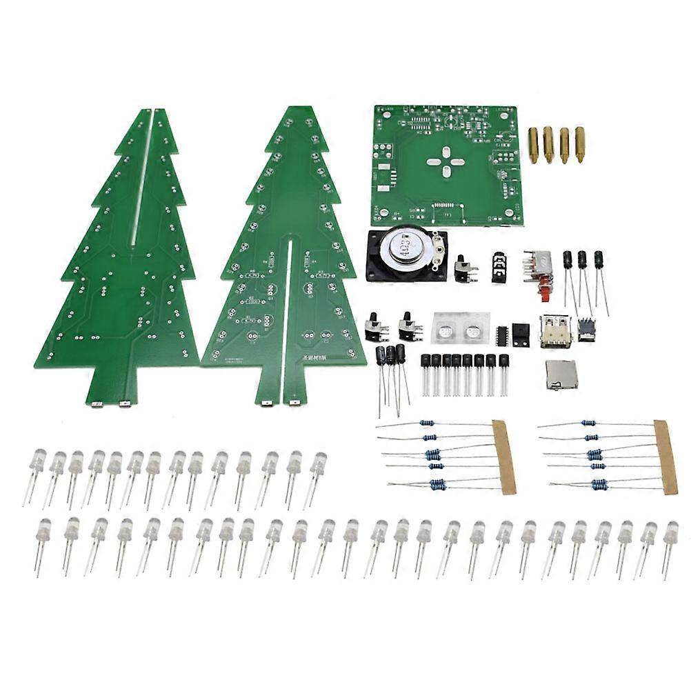 LED RGB LED Christmas Tree Electronic Soldering Assemble Kit DIY Kit Music Playback Gift Giving 1Set