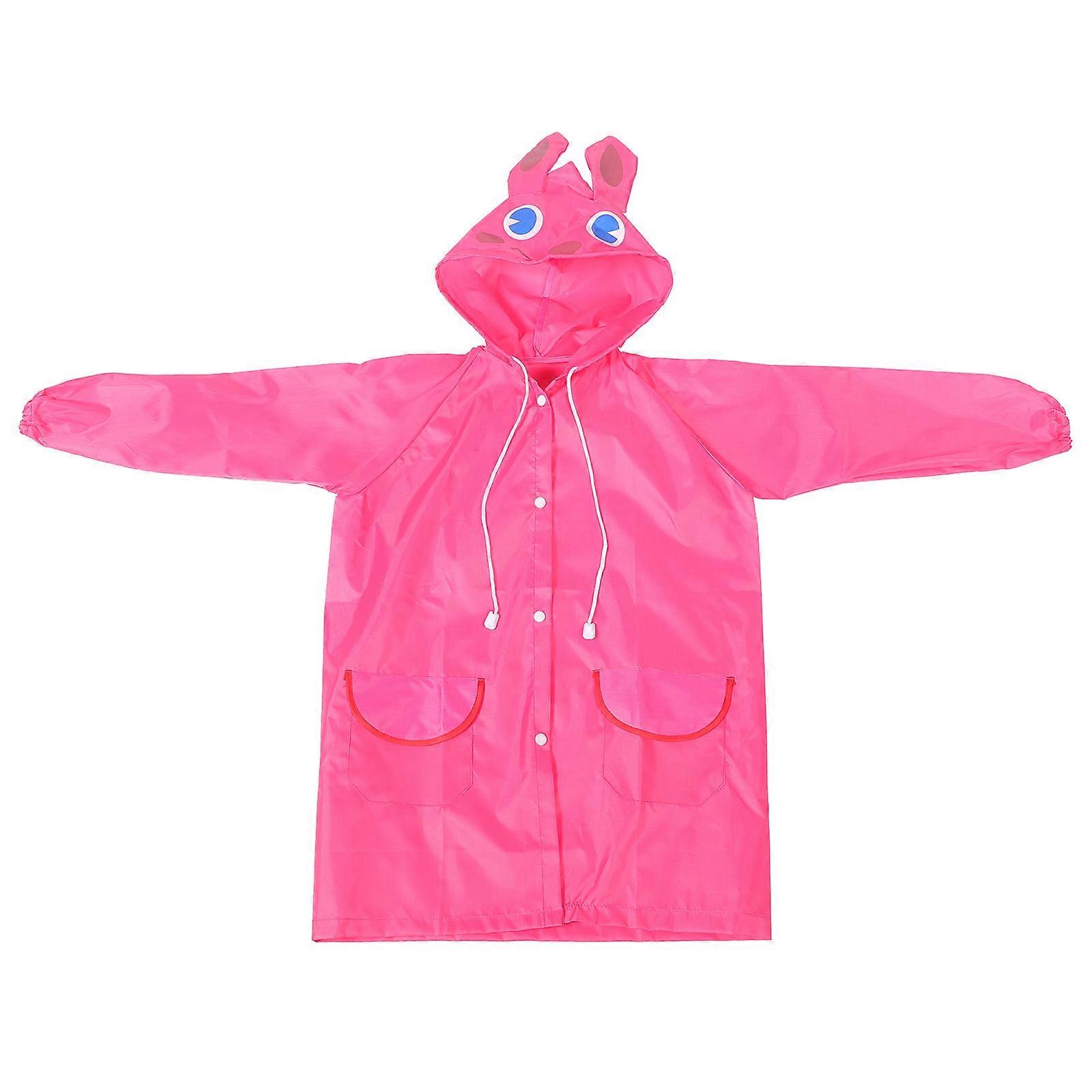 Ponchos de chuva reutilizáveis para crianças Capa de chuva à prova d'água com cola de PVC para a vida diária rosa 65x55cm 1 unidades