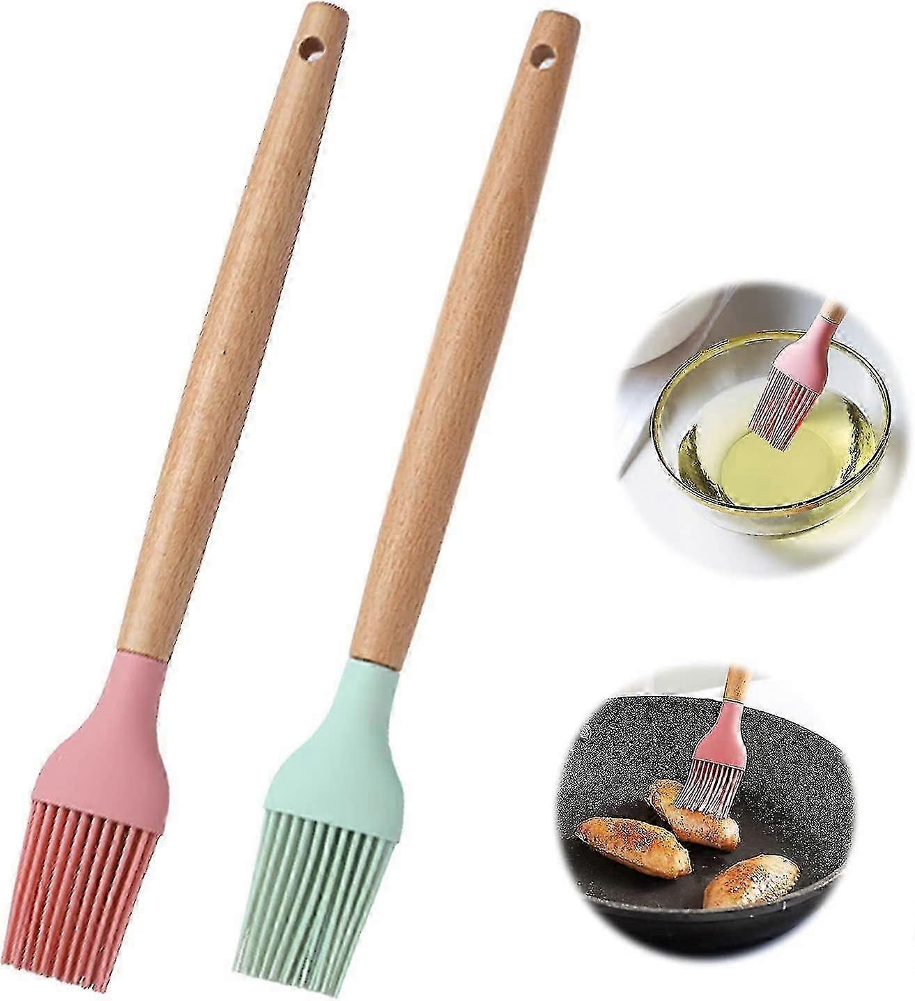 2pcs סיליקון Basting מברשת גריל עמידות בטמפרטורה גבוהה