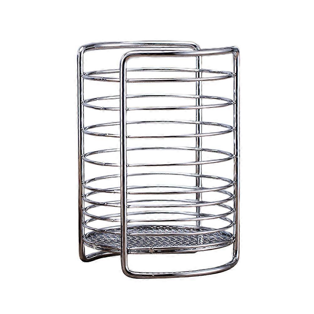 Stainless Steel Chopstick Holder with Drainage Basket for Home Silver 1 Set