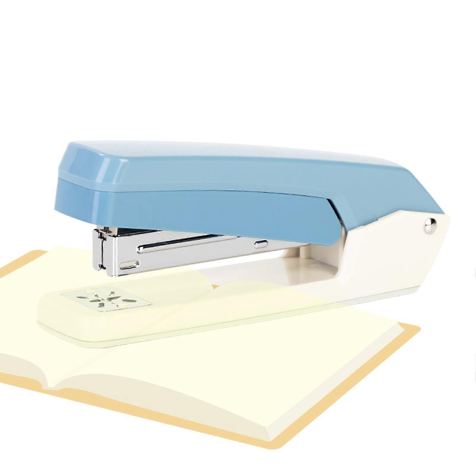 Desk Stapler Long-Reach Anti-Jam 50-Sheet Capacity Binding Tool For Classroom Technology Projects Blue Packaging