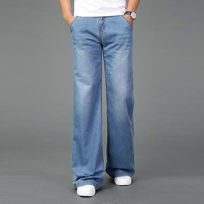 Men's Flared Jeans Boot Cut Leg Flared Loose Fit High Waist Male Designer Classic Denim Jeans