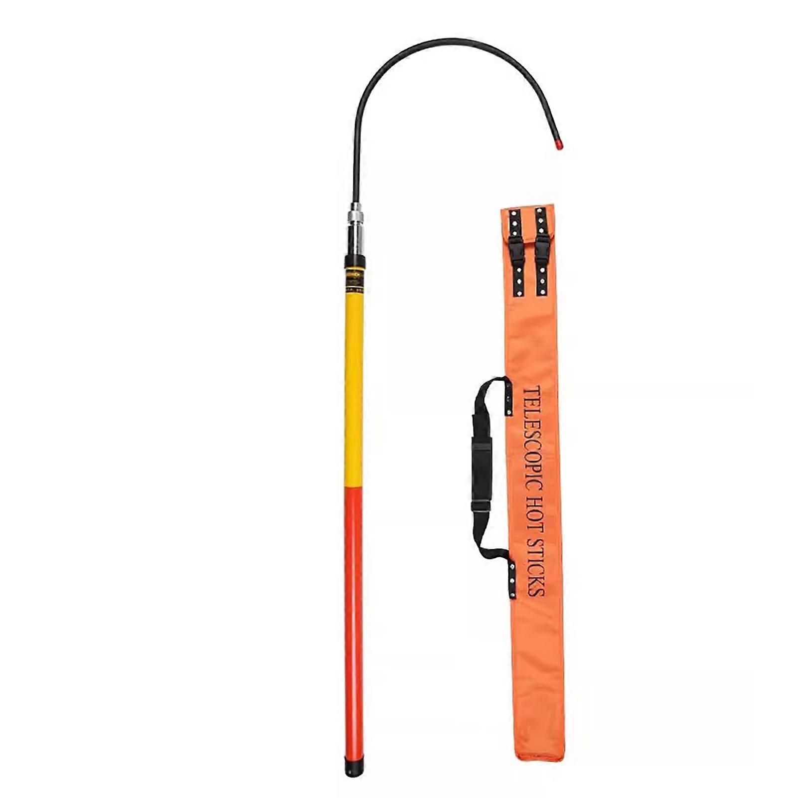 Insulated Rescue Bar 2m/6.6ft, Electric Shock-Proof Rescue Hook with Non-Slip Handle, Emergency Tool for 10-35KV