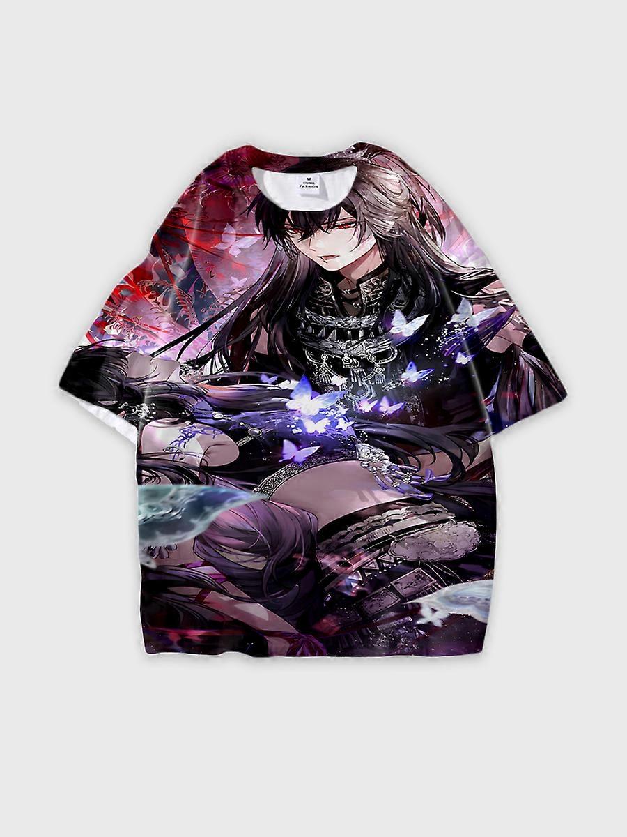 T-shirt round neck Role Pattern loose short sleeve E1384