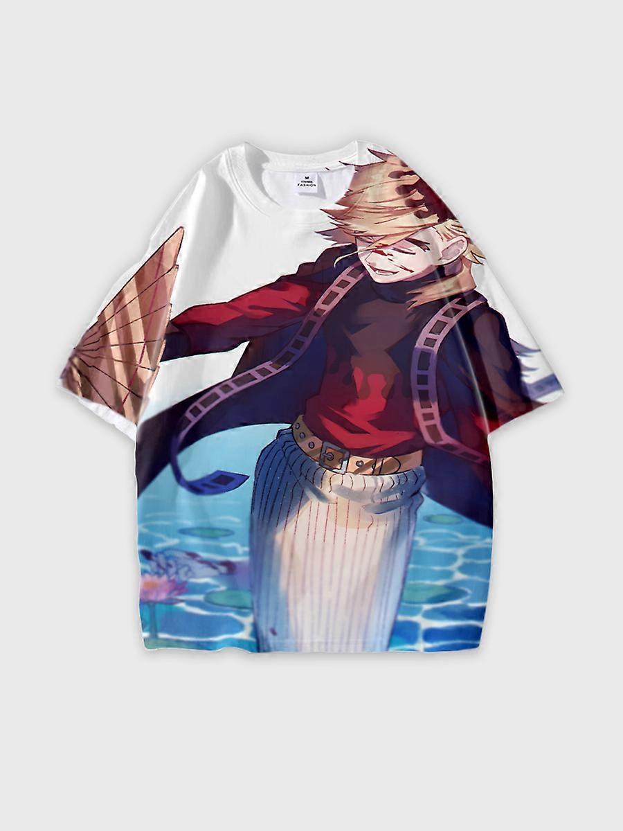 T-shirt round neck Character Pattern loose short sleeve P3390