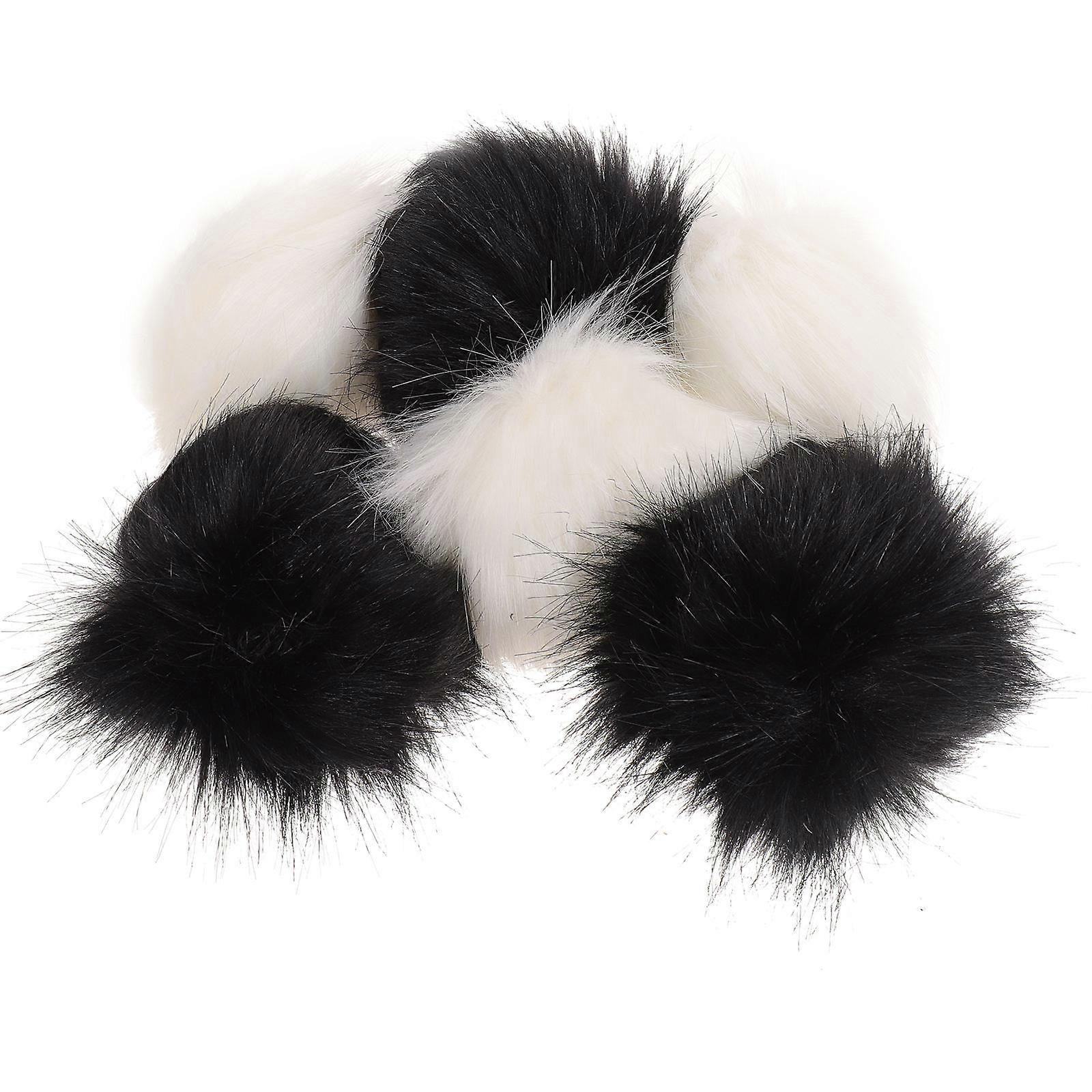Fluffy Faux Pom Poms for Hat Decoration Assorted Color Artificial Ball Pendants 6pcs