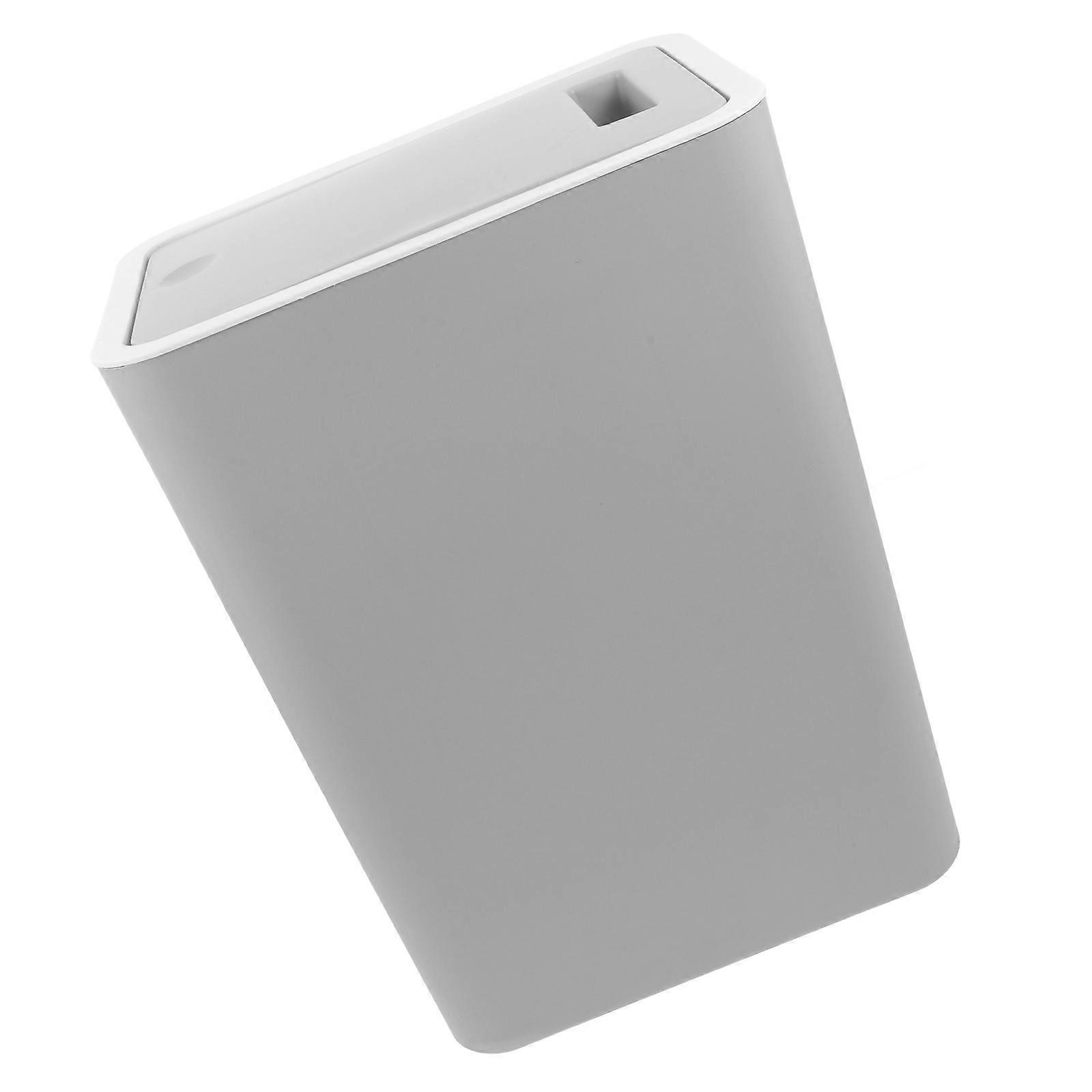 Dustbin For Kitchen Plastic Containers With Lid Waste Storage Rectangular Grey 15L 1Set