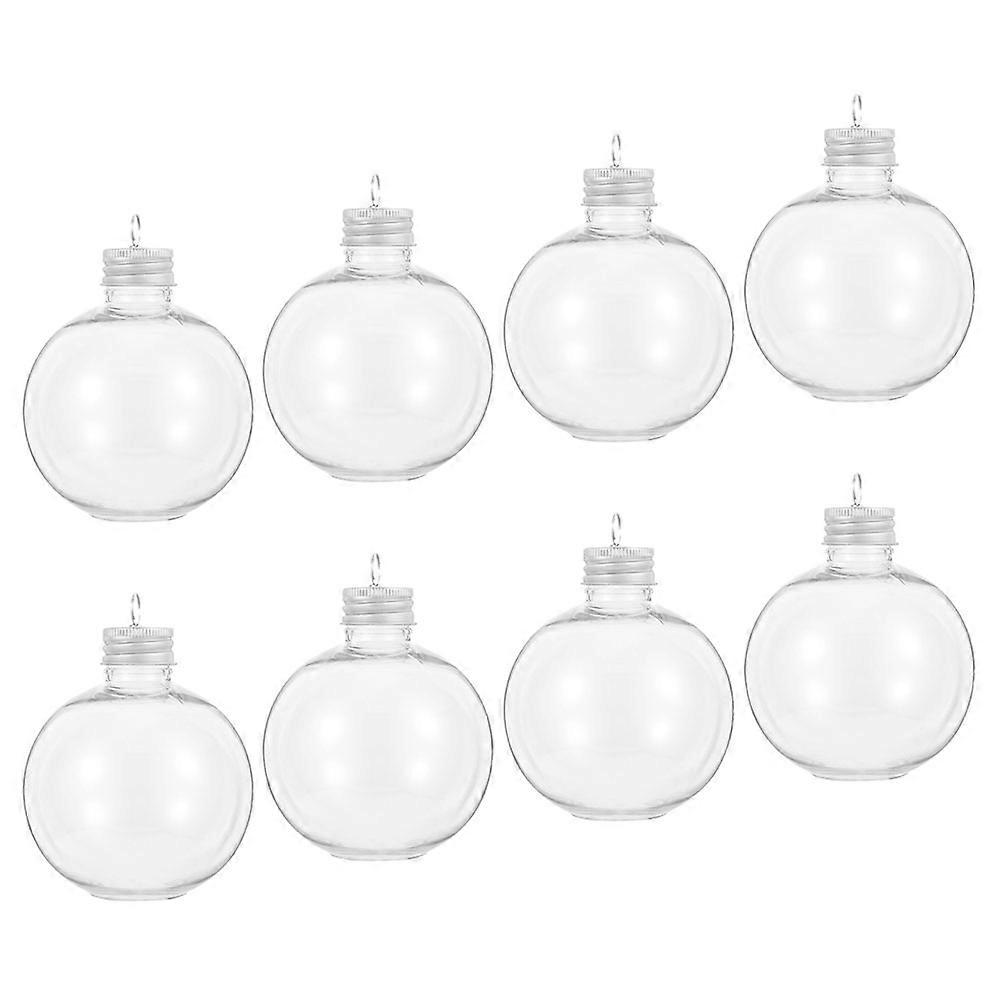 8pcs Bulb Shaped Drink and Candy Bottle Set Plastic Juice Containers with Lids