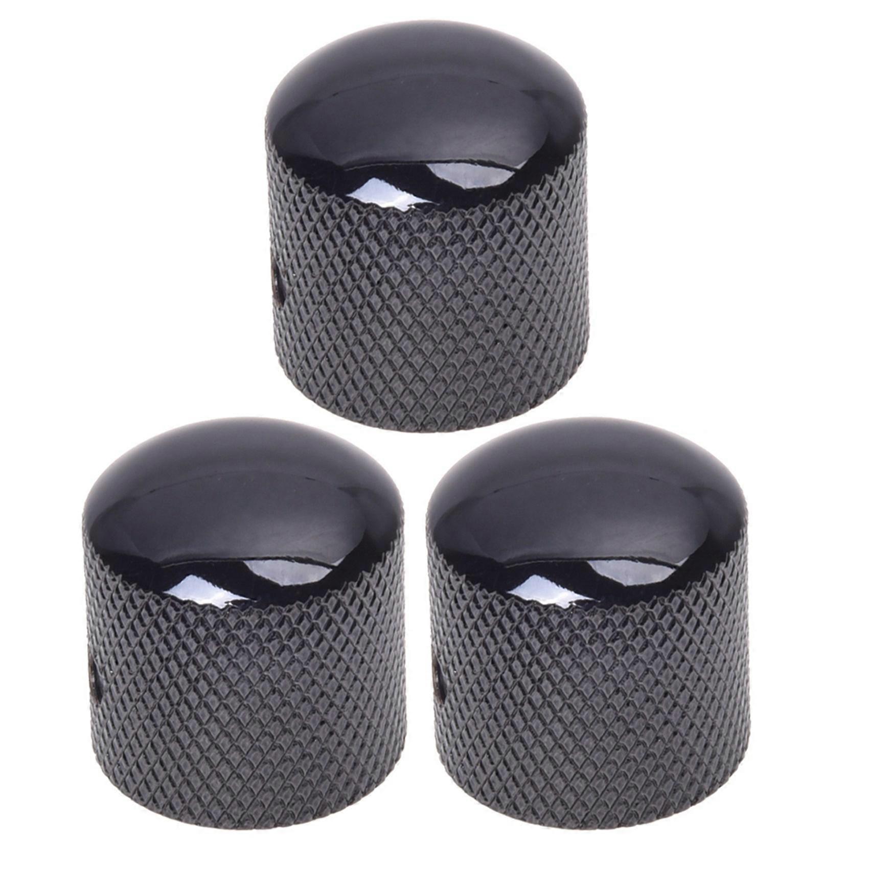 3X Black Electric Guitar Volume Tone Control Knob