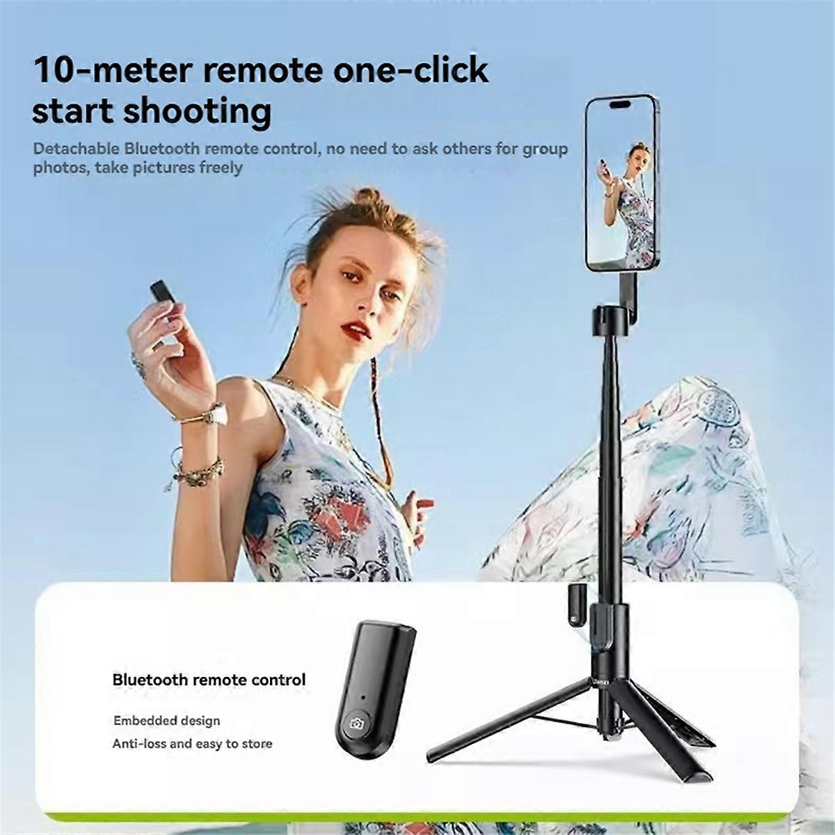 Phone Tripod 1.6M Extendable Selfie Stick for Android Phone A
