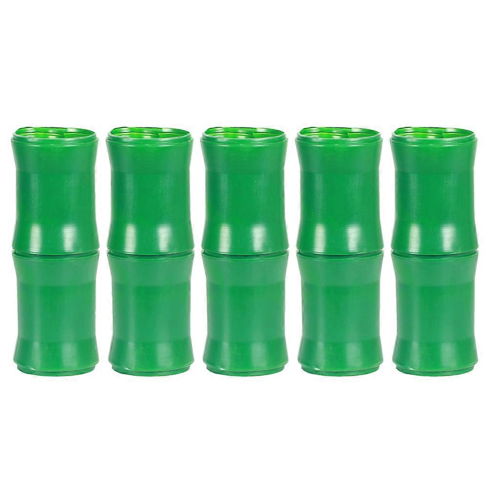 5pcs Plastic Bamboo Tubes for Decor Green Reusable Pipe Ornaments Add Freshness to Home