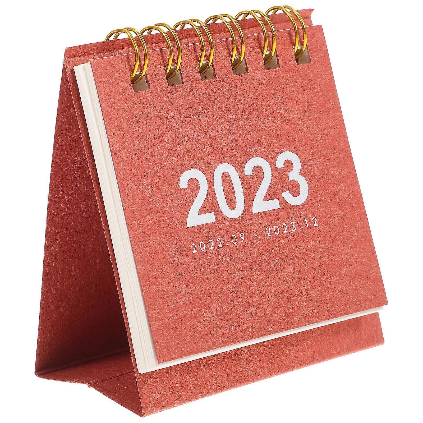 Creative 2023 Mini Paper Calendar for Home Use Red Color Simple Design Fits Busy Scheduling Needs