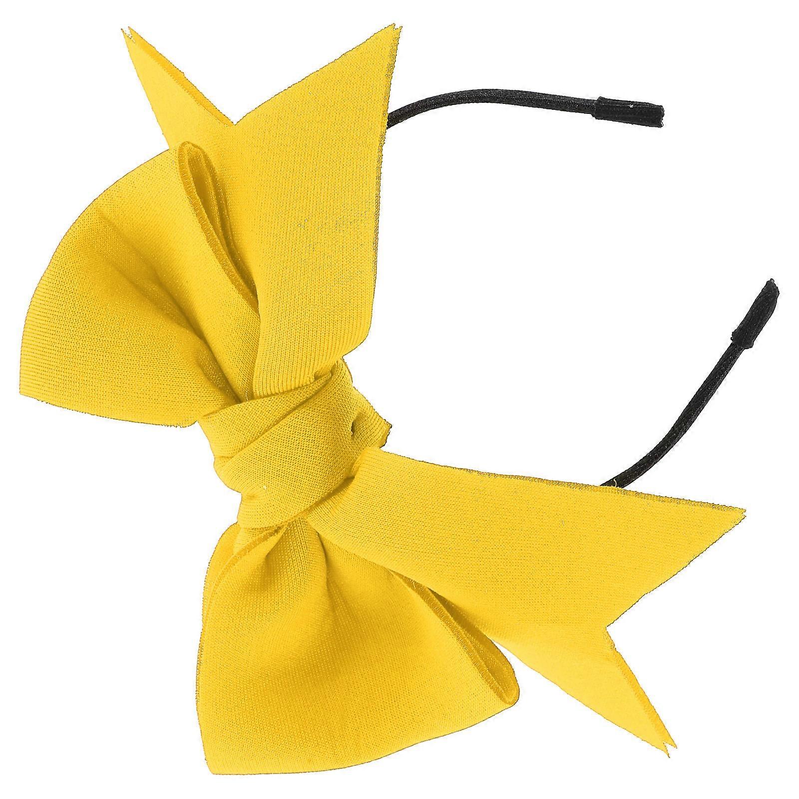 Bandeau à nœud papillon jaune pour animaux de compagnie, idéal pour une fête.