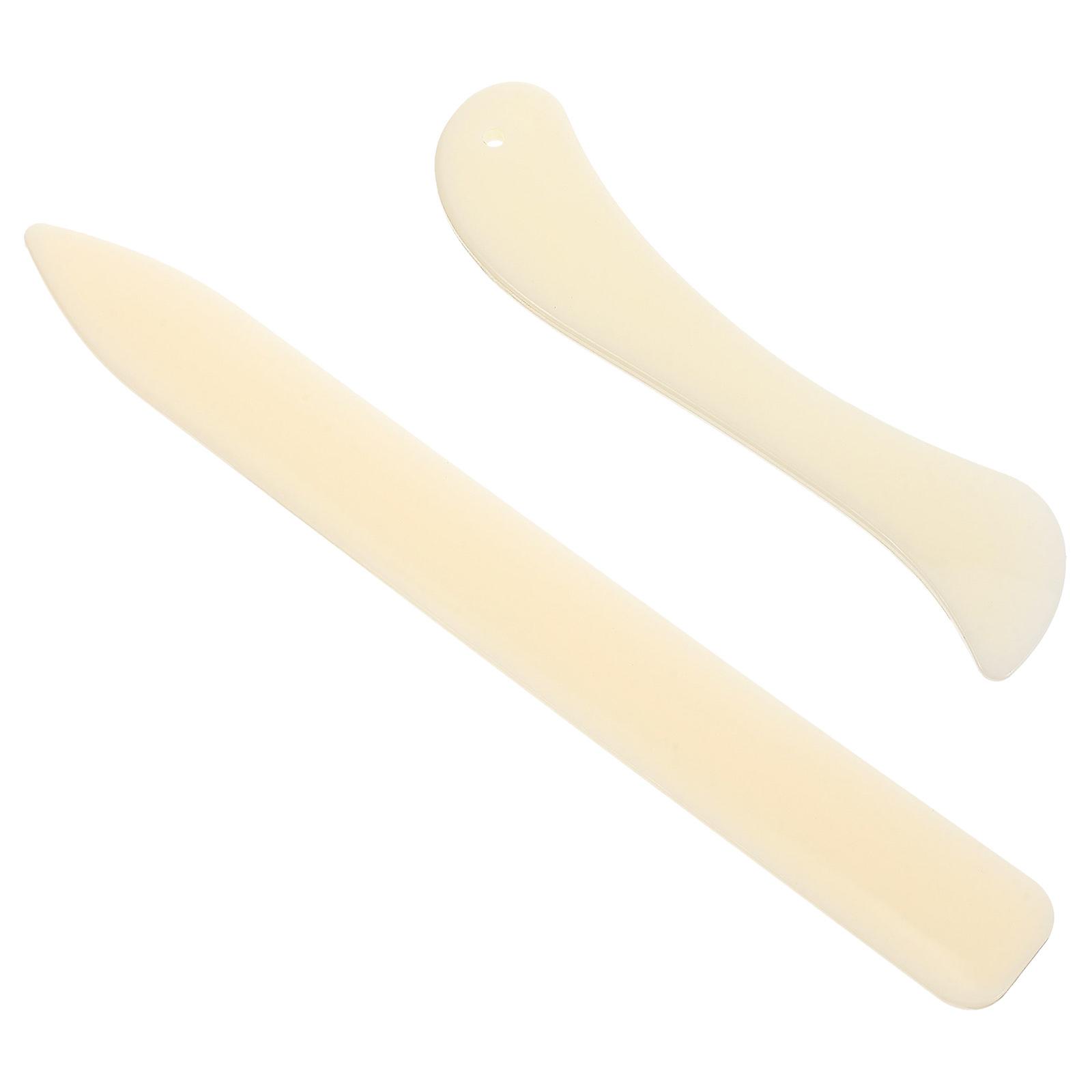 Plastic Bone Folder for Paper Crafting and Letter Opening Tool Made of ABS Beige Color 2pcs