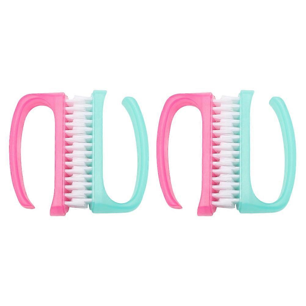 Nail Dusting Brush Manicure Fingernail Brushes Nail Care Removing Dust Assorted Color 4Pcs