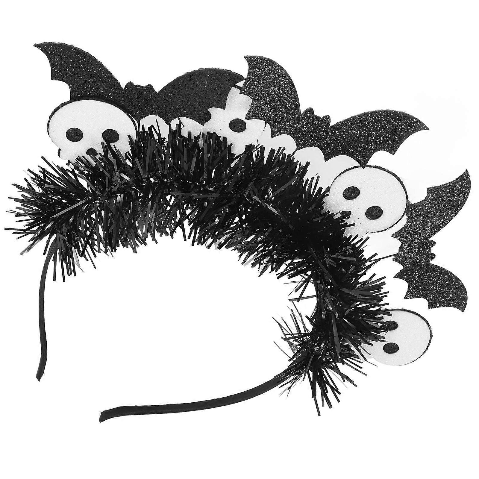 Unique Bat And Skull Headband For Halloween Parties Designed For Women Size 21X21X0.6CM 1Pcs