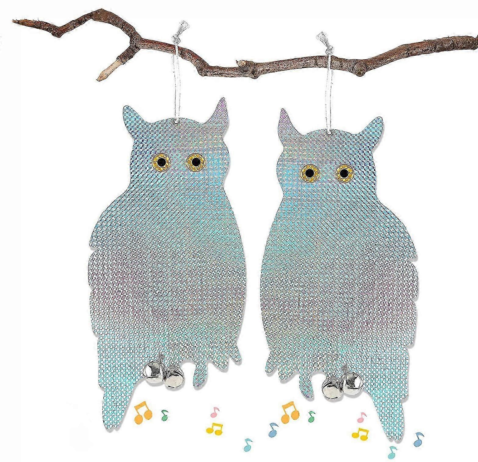 Effective Bird Deterrent Scarecrow with Reflective Owl Design (2pcs)