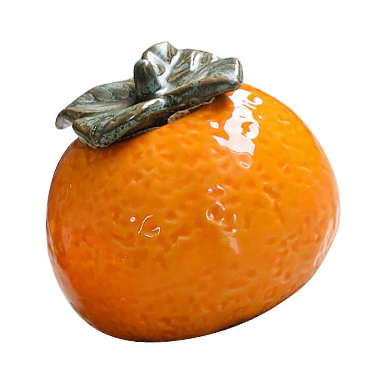 Ceramic Tea Canister Orange Decorative Airtight Container with Smooth Surface Nordic Style for Tea and Spices for Home Office