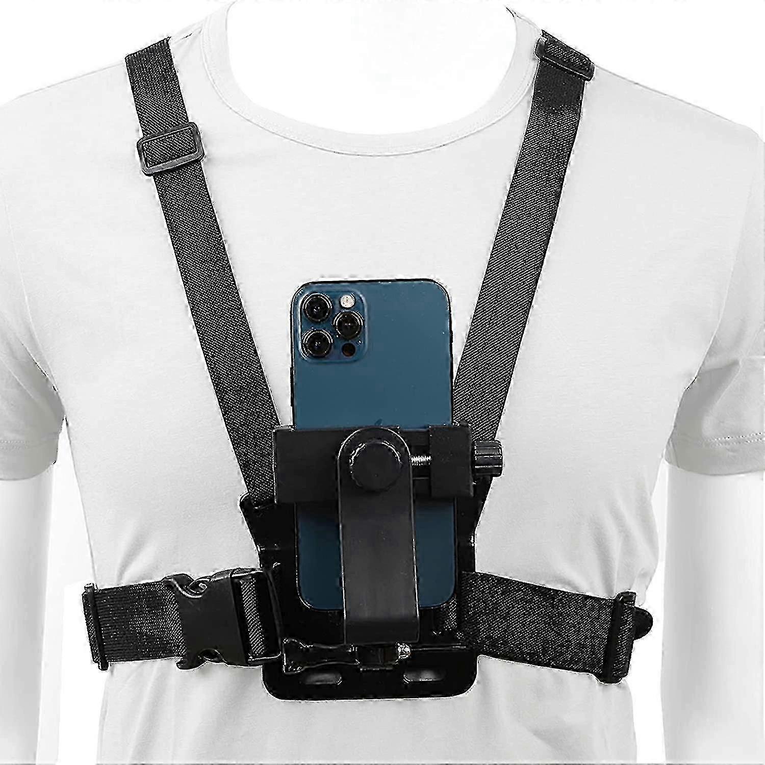 2025 Mobile Phone Chest Mount Harness Strap Holder, Cell Phone Clip Action Camera Pov Compatible With Samsung Iphone Gopro