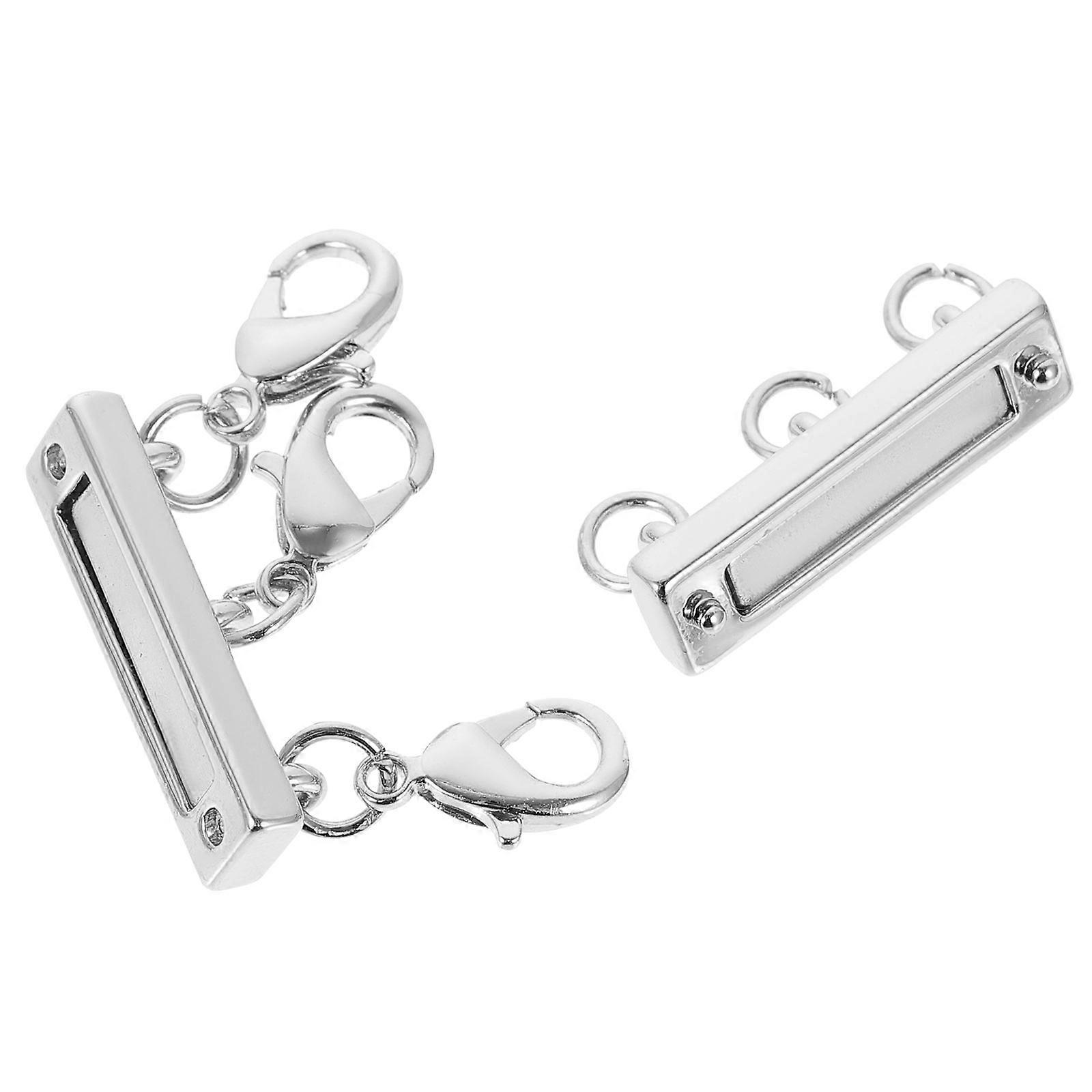 Magnetic Closures Necklace 1Set For Adults And Craft Enthusiasts With Silver Color Round Buckle For DIY Projects