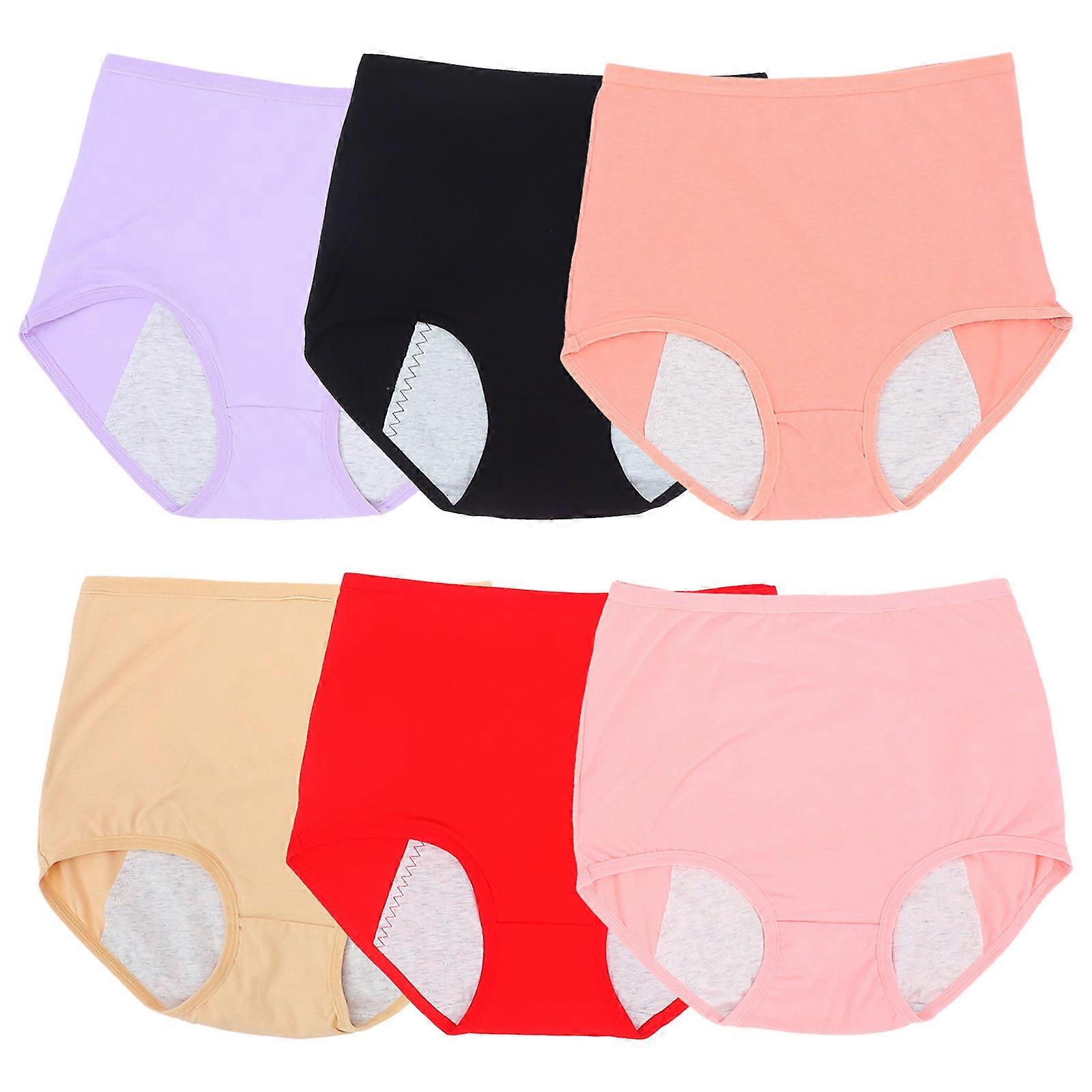 Reusable Middle Waist Cotton Underwear For Women Suitable For Menstruation With Health Certified Fabric In Various Colors 6Pcs