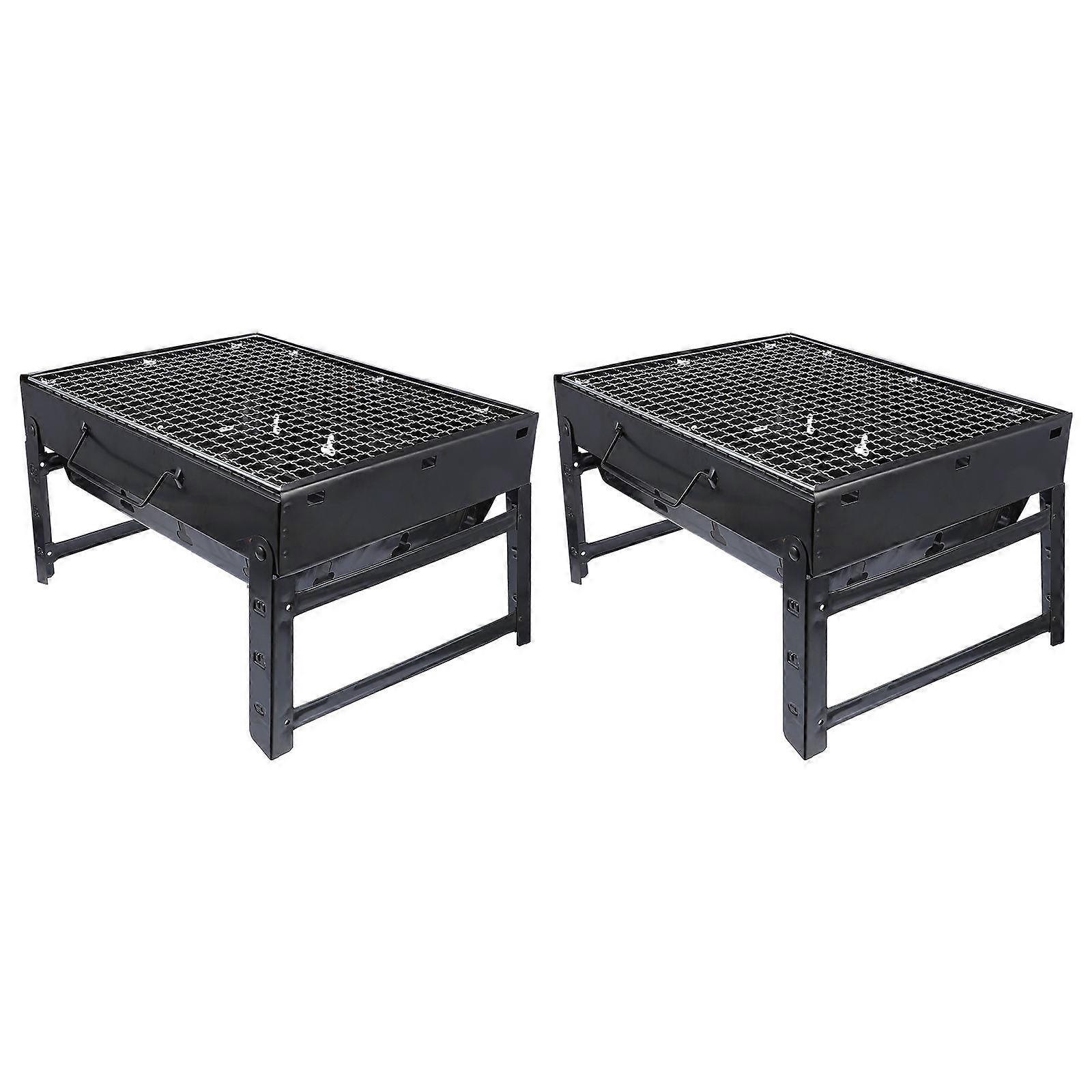 Portable Bbq Grill Folding Stove for Bbq 2Pcs Durable Steel Material