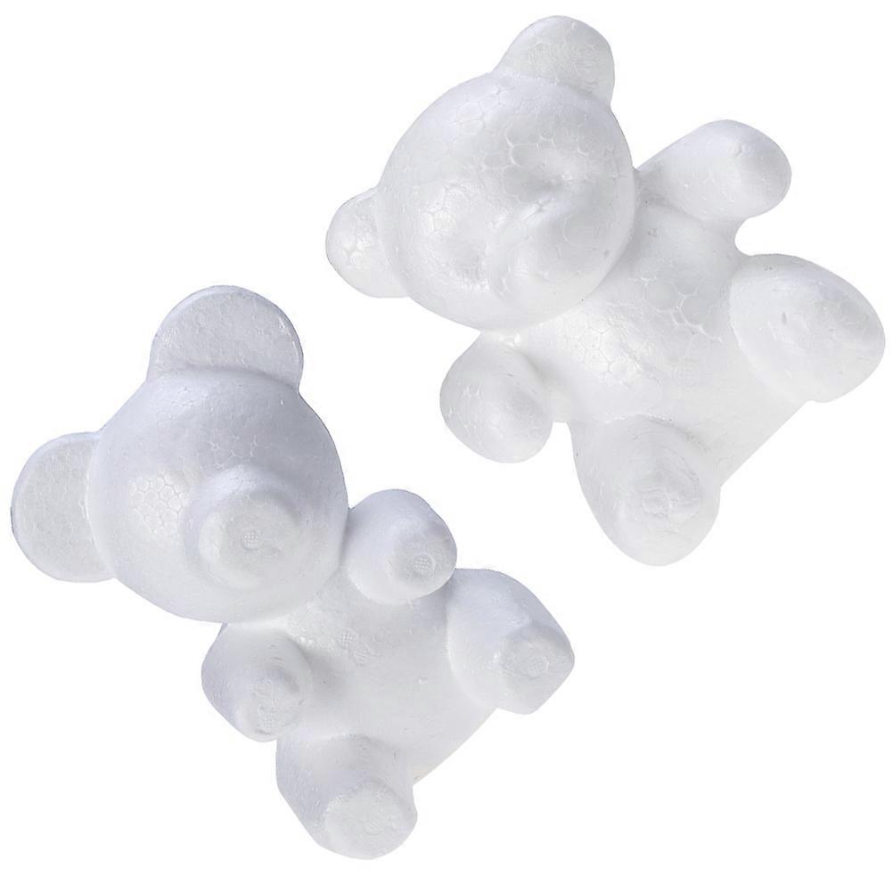 Durable BearShaped Modeling for DIY Craft White Foam Lightweight Repairable with Glue 2pcs