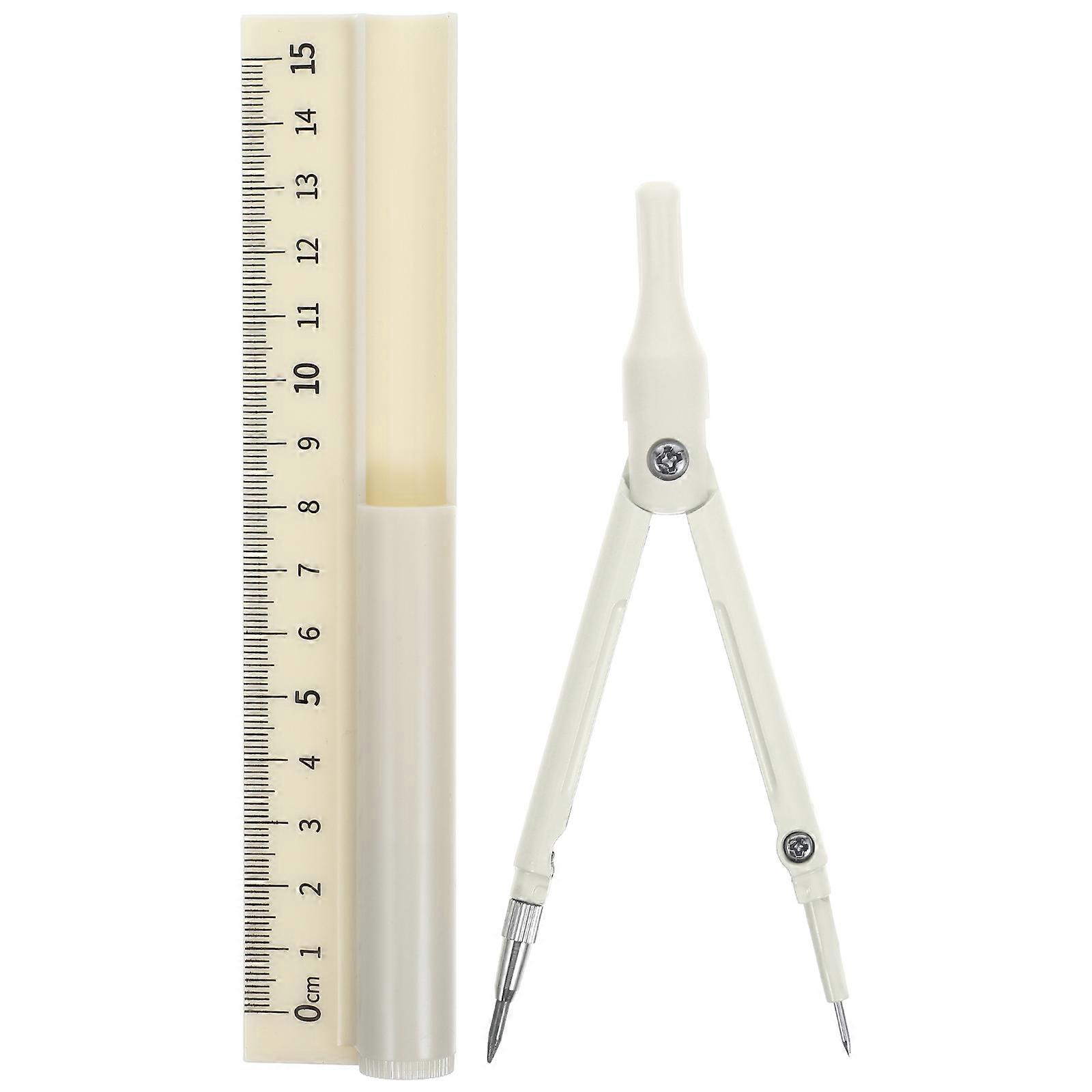 Multi-Function Compass Pen Ruler Set - for Geometry, Drawing, and School Supplies for Drawing, Writing, Measuring Tasks Yellow