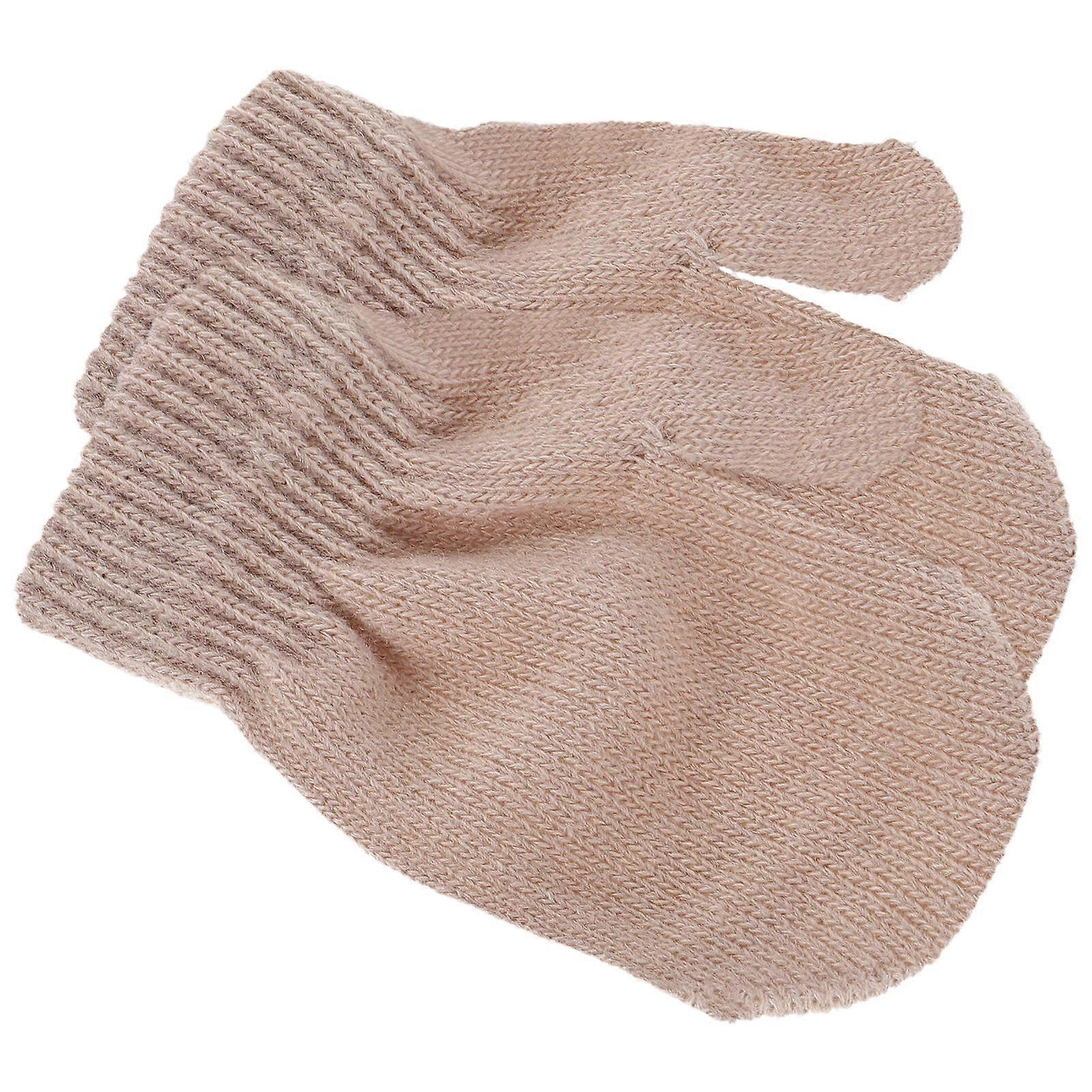 a refined product description based on your input:
**Thickened Winter Mittens – Soft Knitted Gloves with Warm Lining and Elastic Wrist Cuff for
