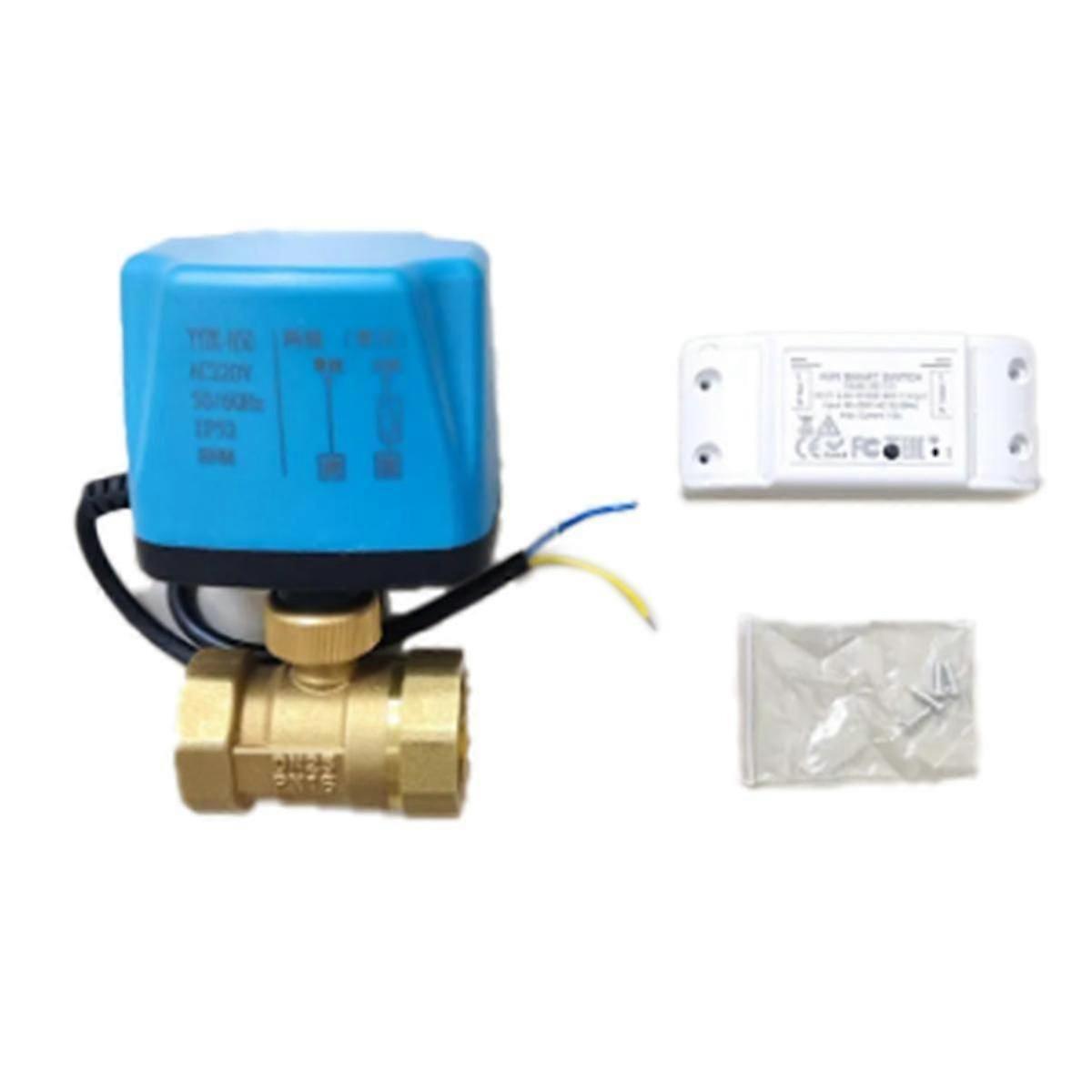 Tuya WiFi Smart Motorized Ball Valve Timing Water Smart Switch Electric Valve with Smart Life for Alexa (1Inch)