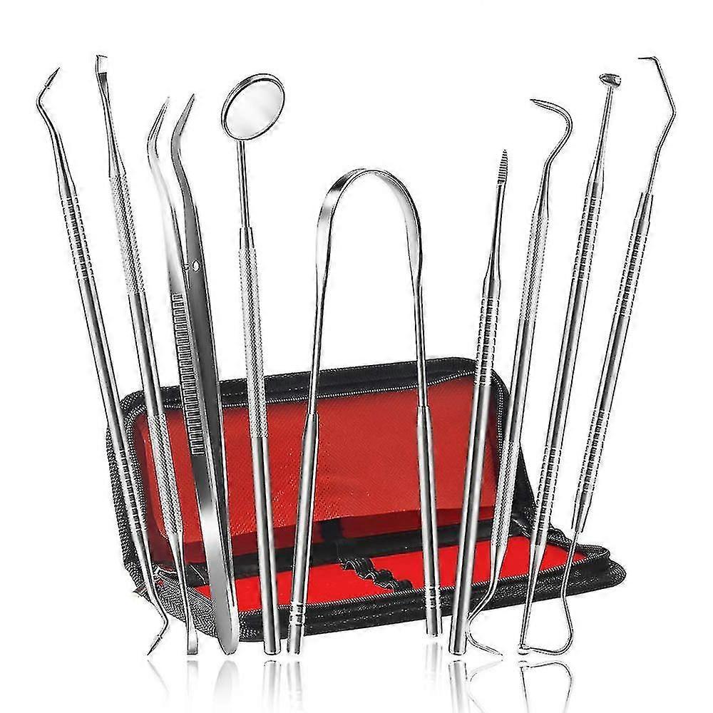 Dental Tools, 9 Pack Teeth Cleaning Tools Professional Stainless Steel