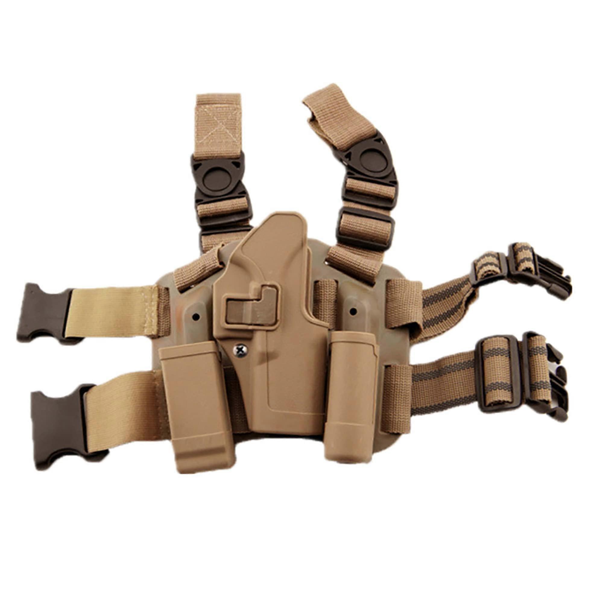 Adjustable Tactical Airsoft Pistol Drop Leg Holster With Magazine Pocket Right Leg Holster Glock 17/19/22/23/31/32