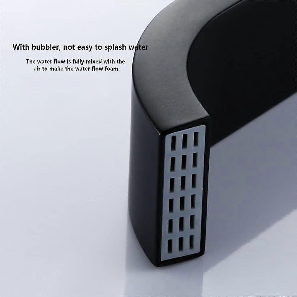 Wall-Mounted Black Cold Water Faucet G1/2 for Bathroom Sink, Modern Kitchen Tap with Extended Reach, Dark Finish