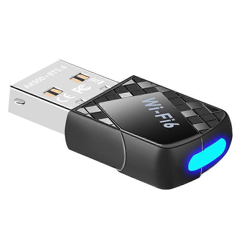 WiFi 6 USB Adapter AX900M Dual Band 5G/2.4GHz Wireless Network Card Bluetooth 5.4 for PC Desktop Driver-Free WPA3 Encryption Stable Signal